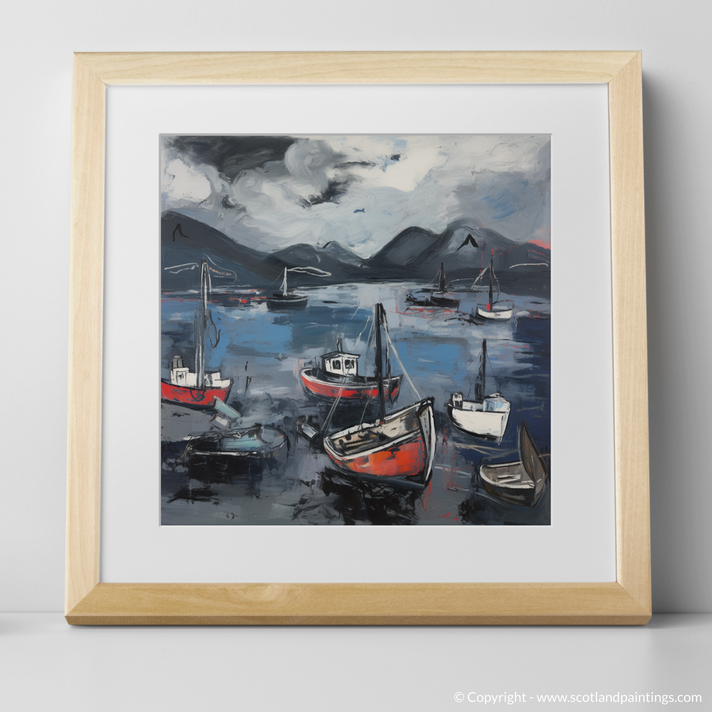 Storm's Embrace: An Abstract Vision of Balmaha Harbour