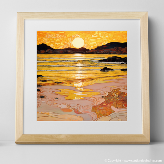 Golden Twilight at Traigh Mhor: An Art Nouveau Ode to Scottish Coves