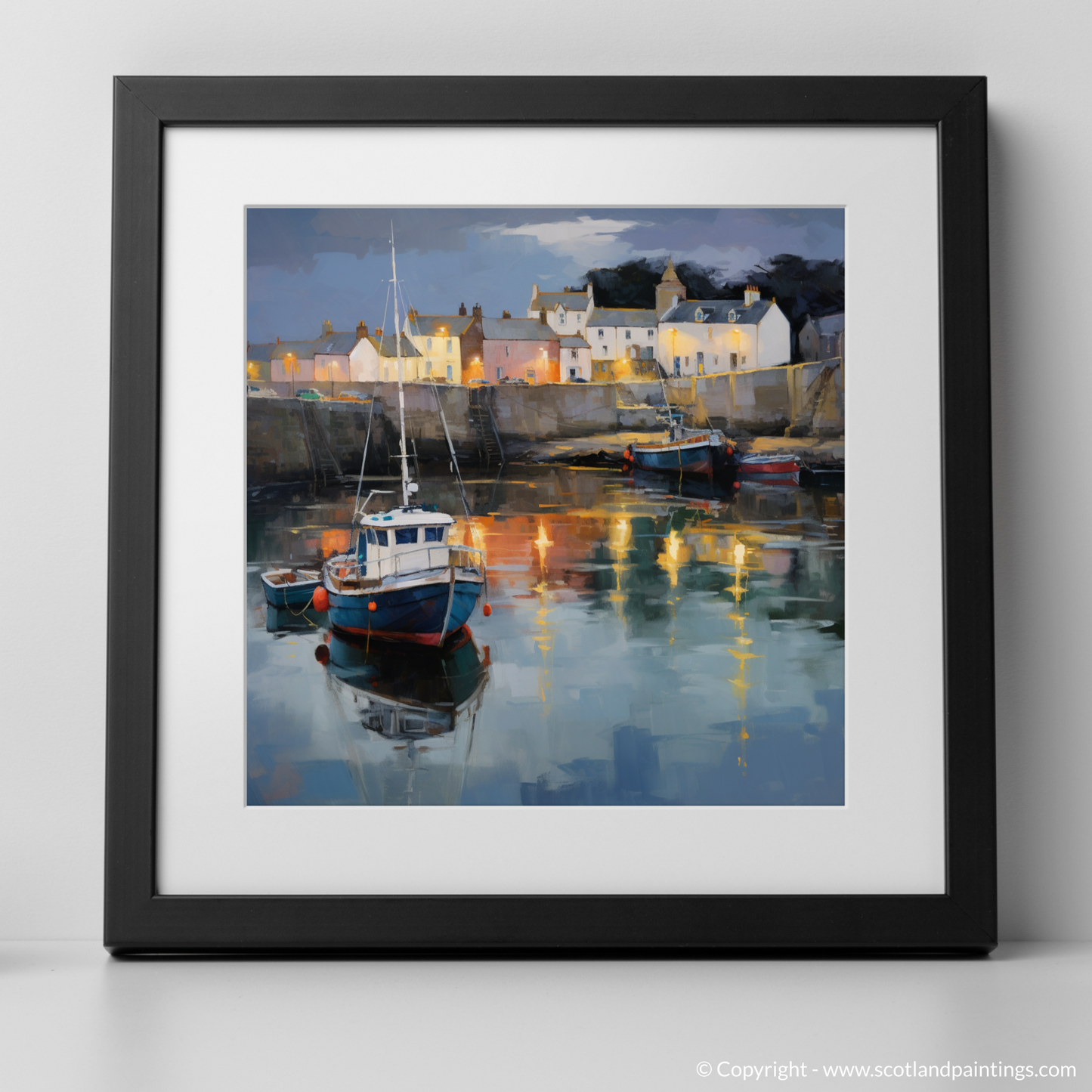 Dusk at Cullen Harbour: A Naive Art Homage