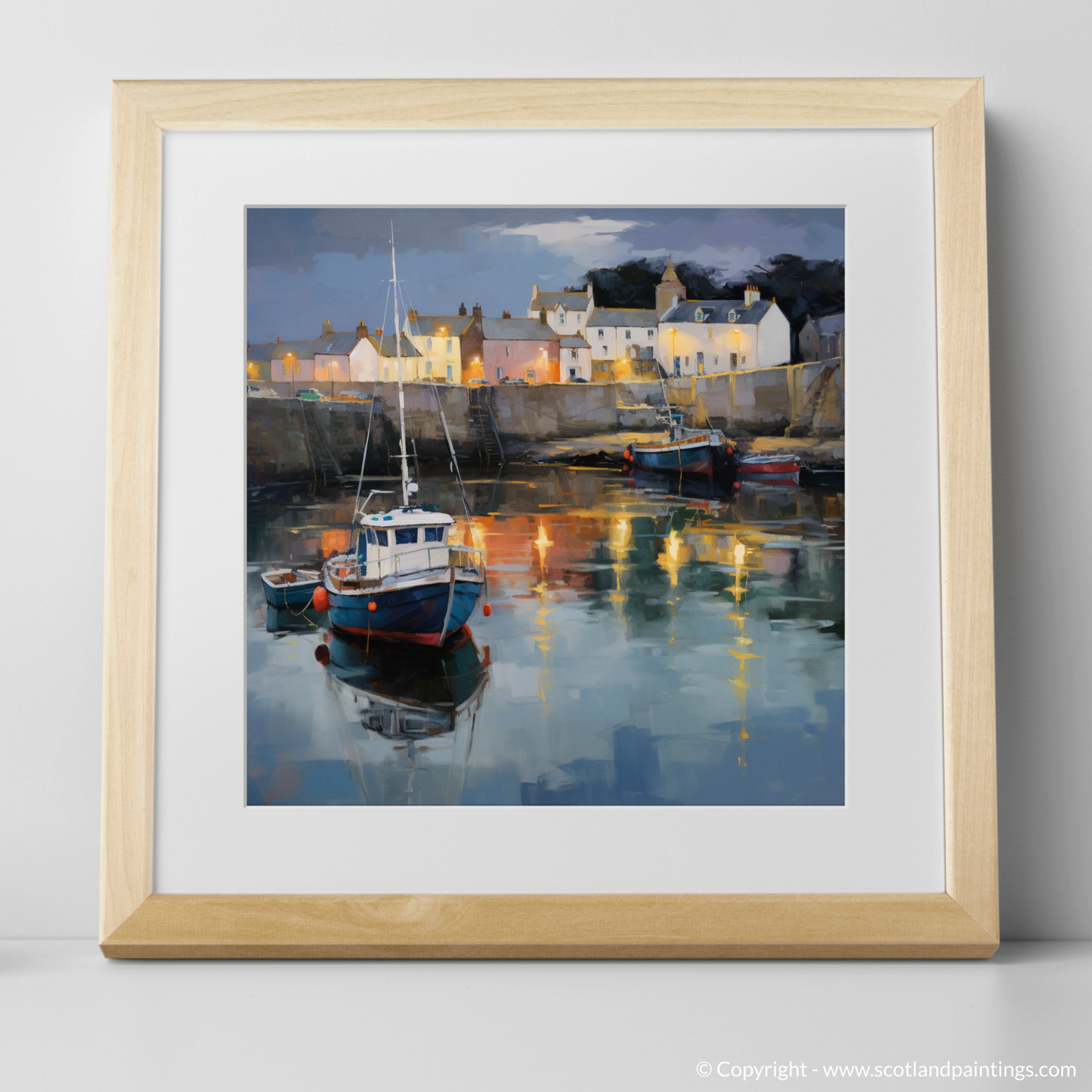 Dusk at Cullen Harbour: A Naive Art Homage