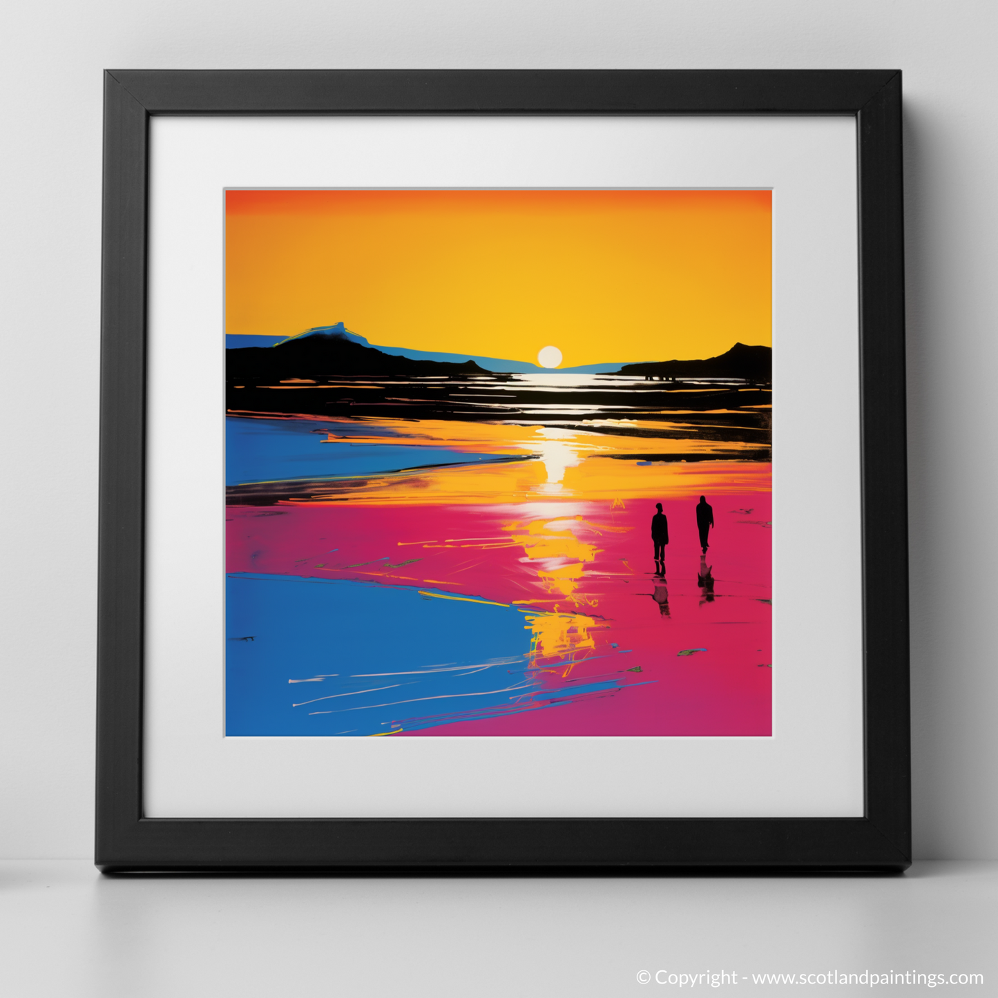 West Sands Dusk Explosion: A Pop Art Ode to Scottish Shores