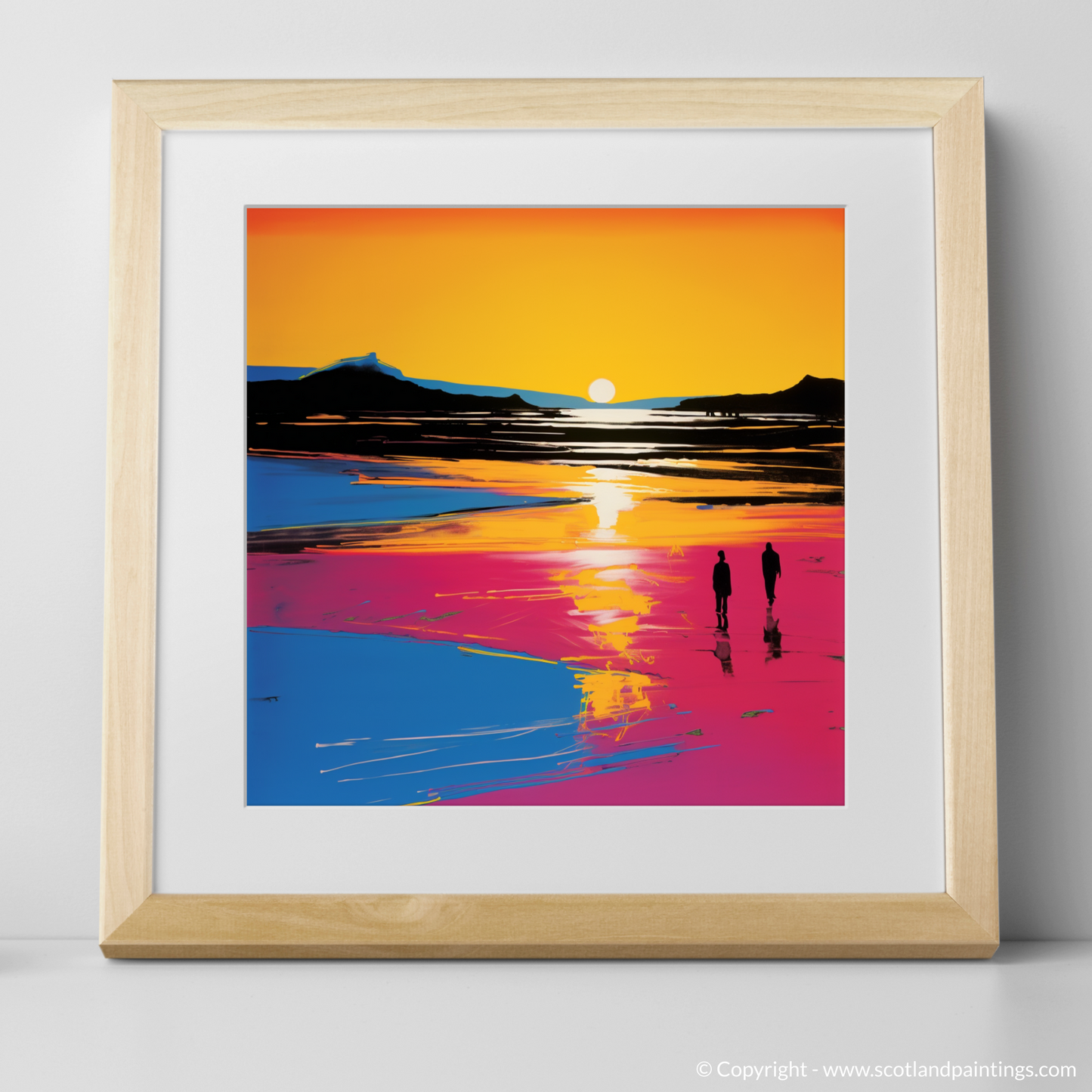 West Sands Dusk Explosion: A Pop Art Ode to Scottish Shores