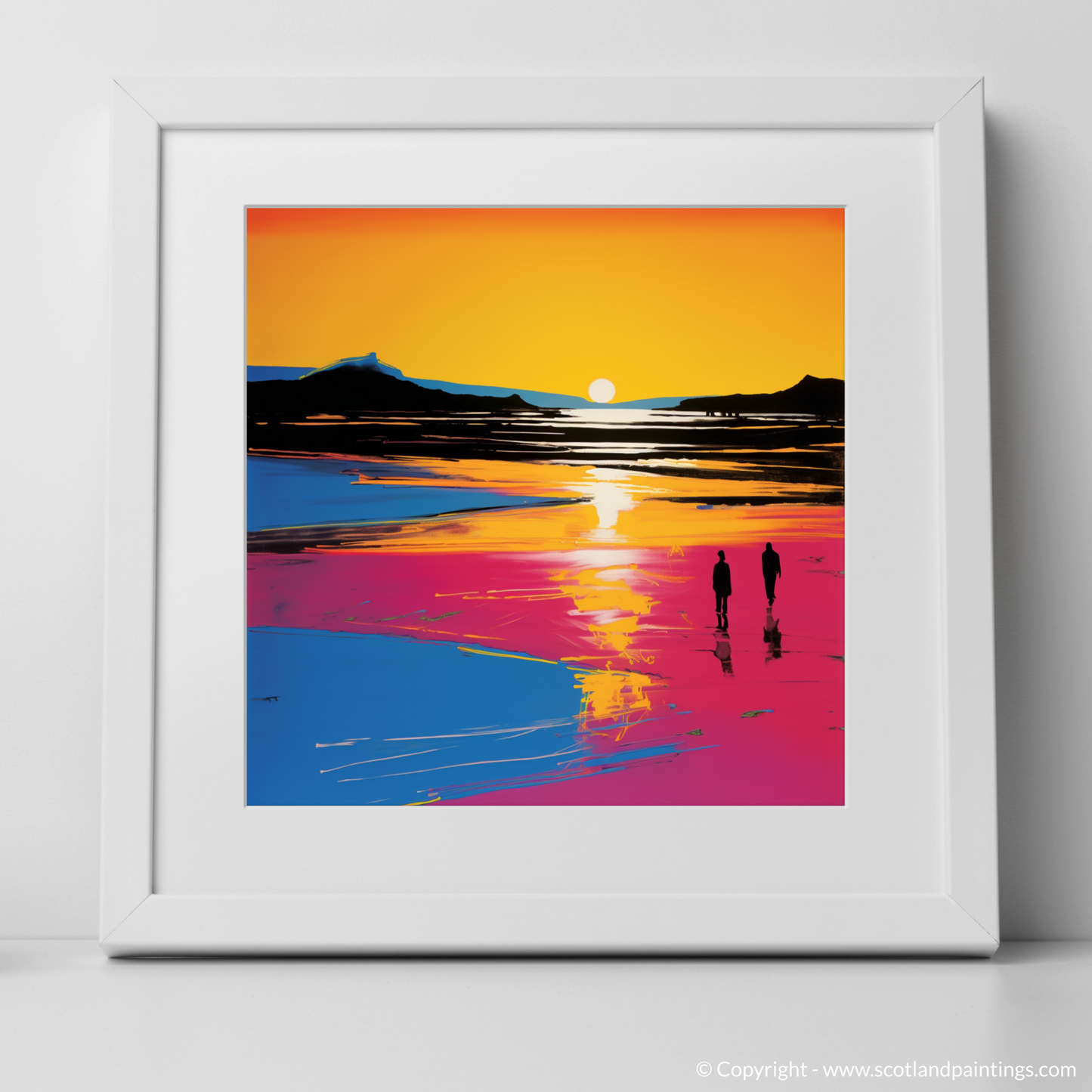 West Sands Dusk Explosion: A Pop Art Ode to Scottish Shores