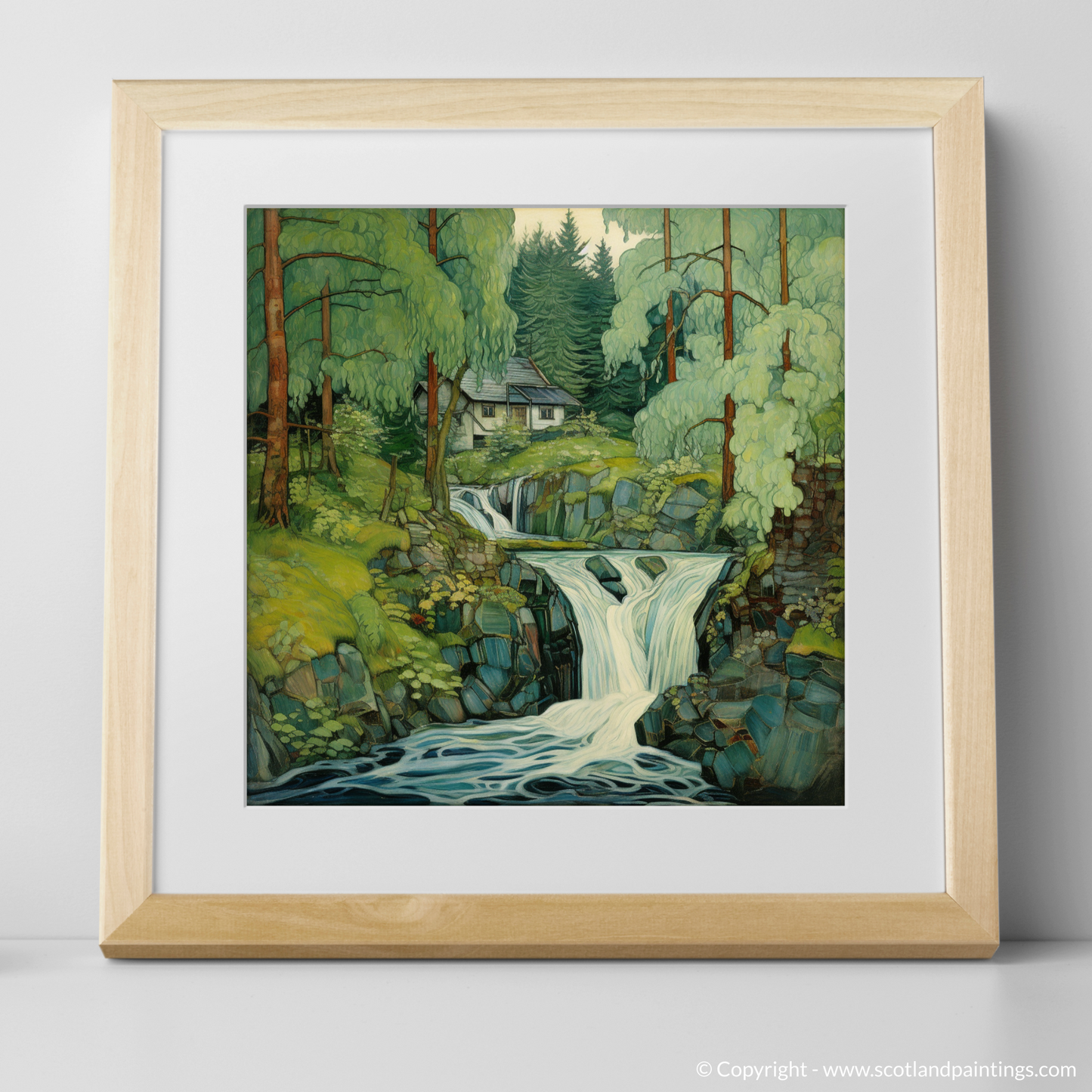 Enchanted Waters of Bonaloch Falls: An Art Nouveau Tribute