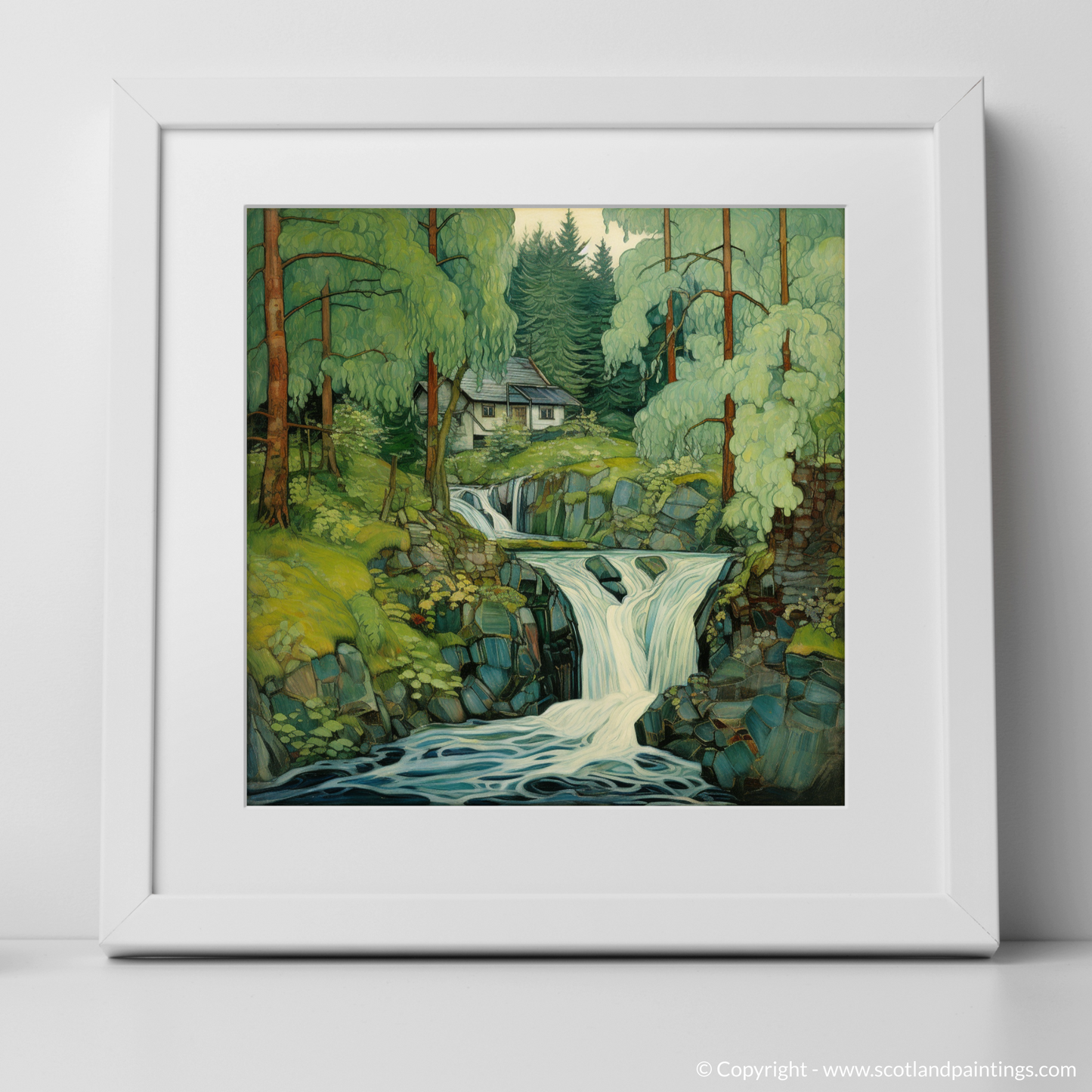 Enchanted Waters of Bonaloch Falls: An Art Nouveau Tribute