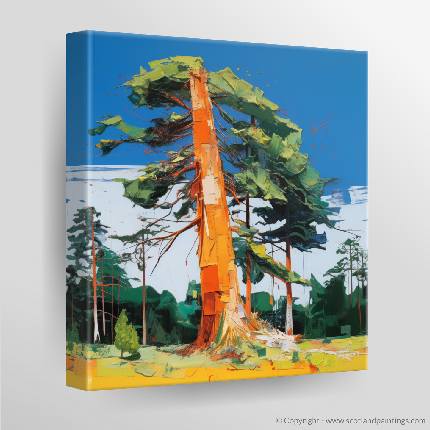 Vibrant Pines of Rothiemurchus: A Pop Art Tribute