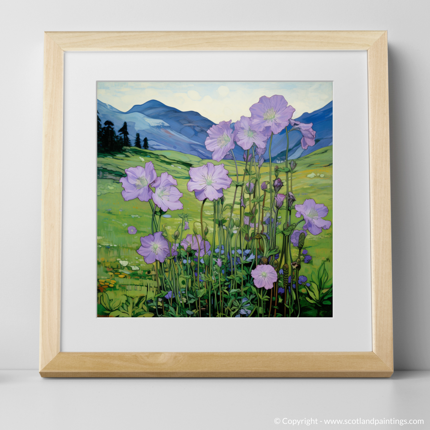 Art Nouveau Vision of Wood Cranesbill in Glencoe Meadows