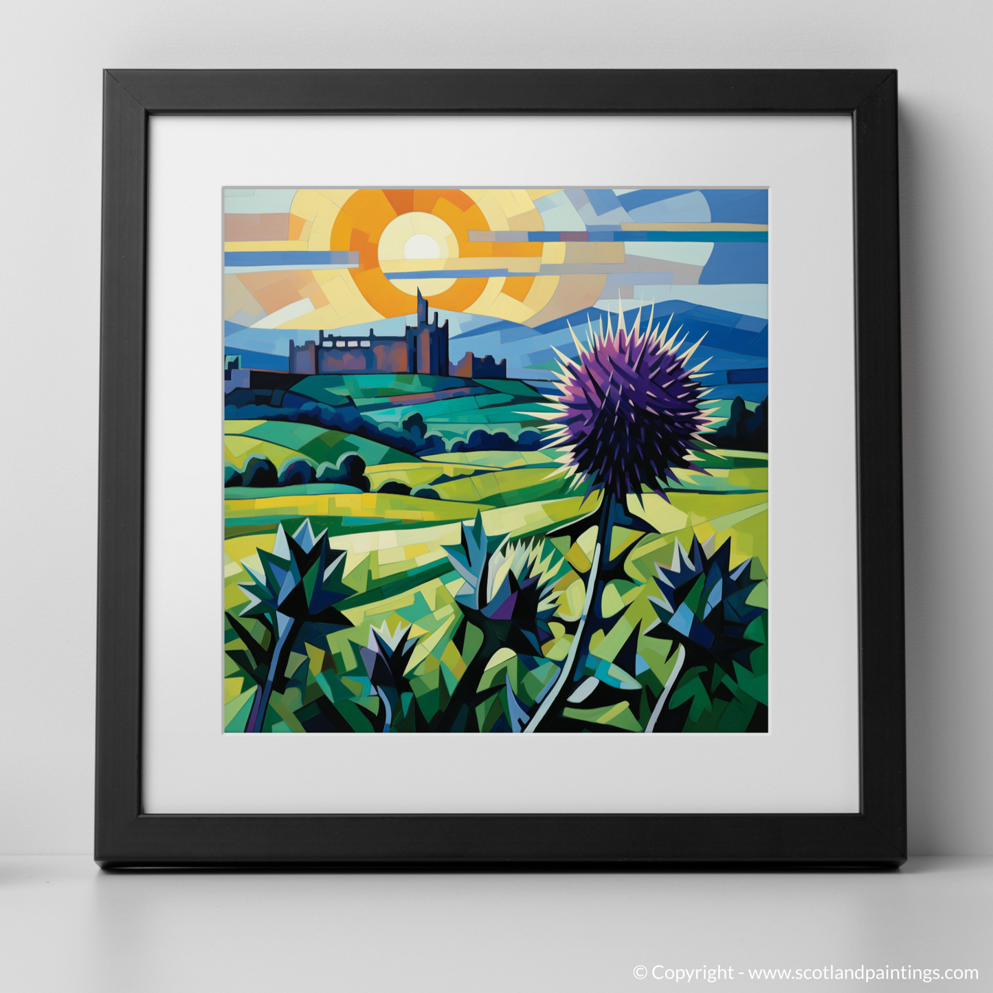 Cubist Thistle and Stirling Castle: A Scottish Landscape Reimagined