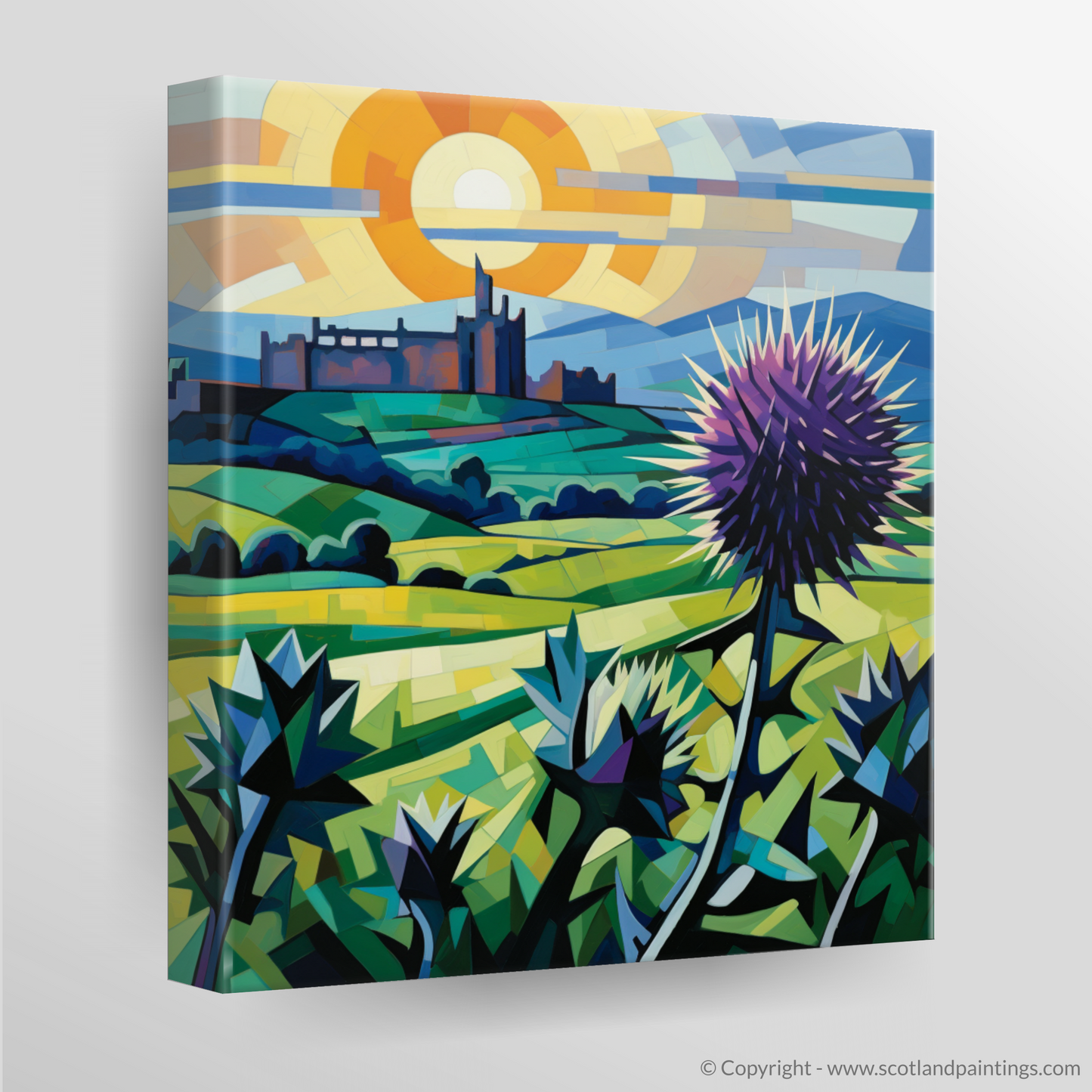 Cubist Thistle and Stirling Castle: A Scottish Landscape Reimagined