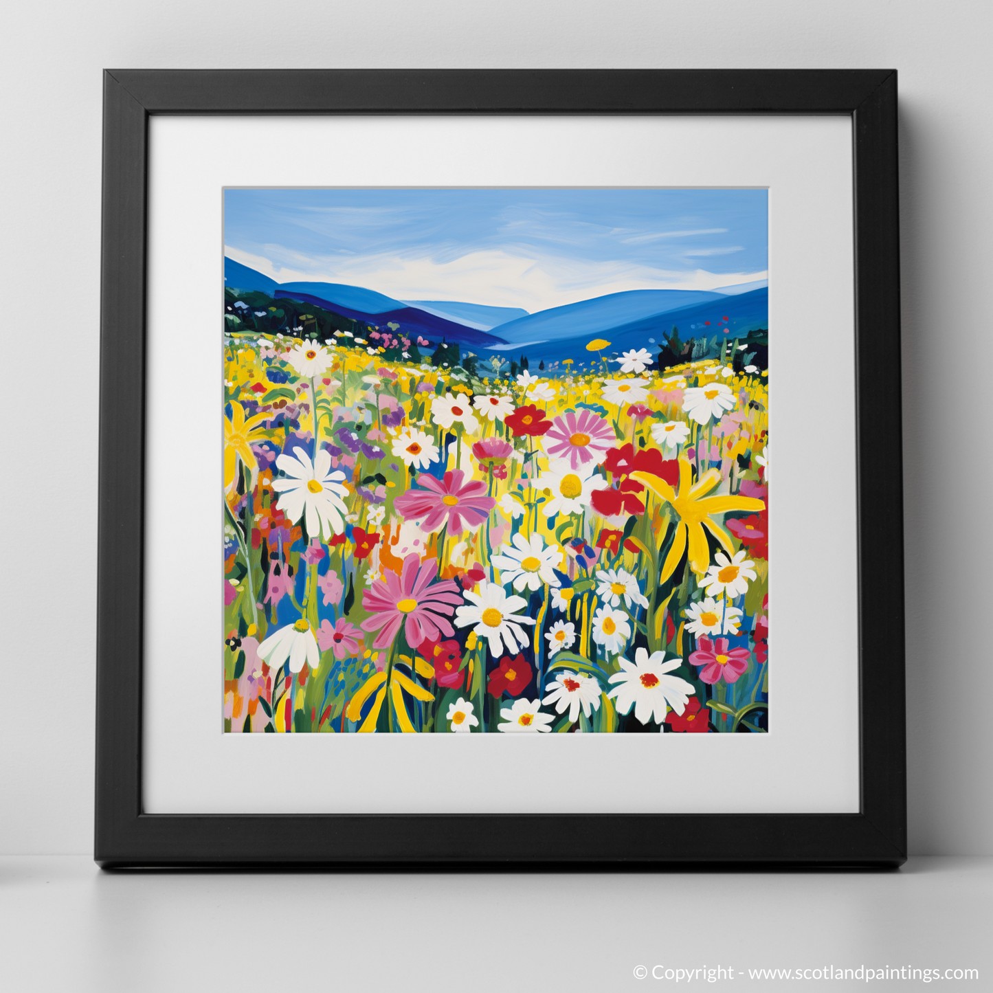 Meadow Dance in The Trossachs: A Fauvist Tribute to Scottish Wildflowers