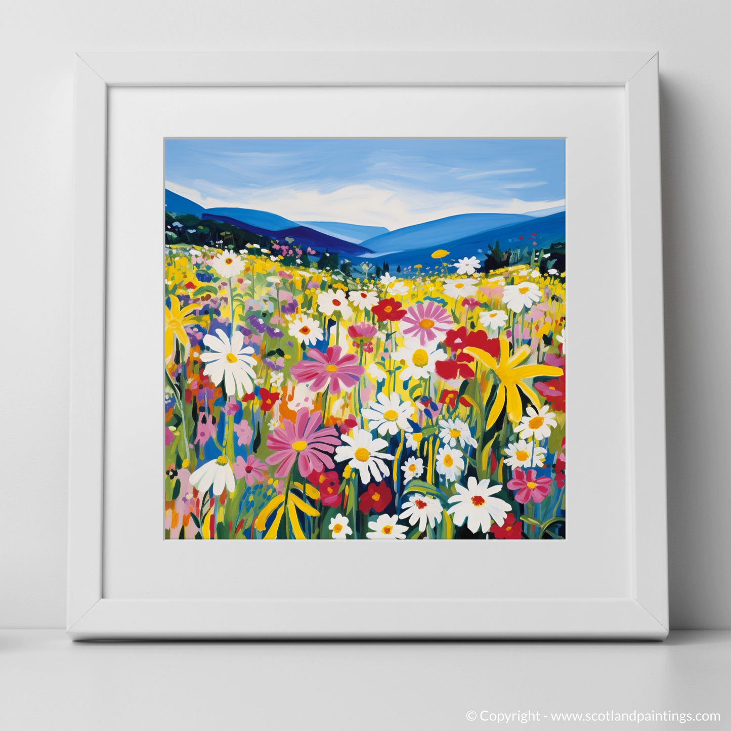 Meadow Dance in The Trossachs: A Fauvist Tribute to Scottish Wildflowers
