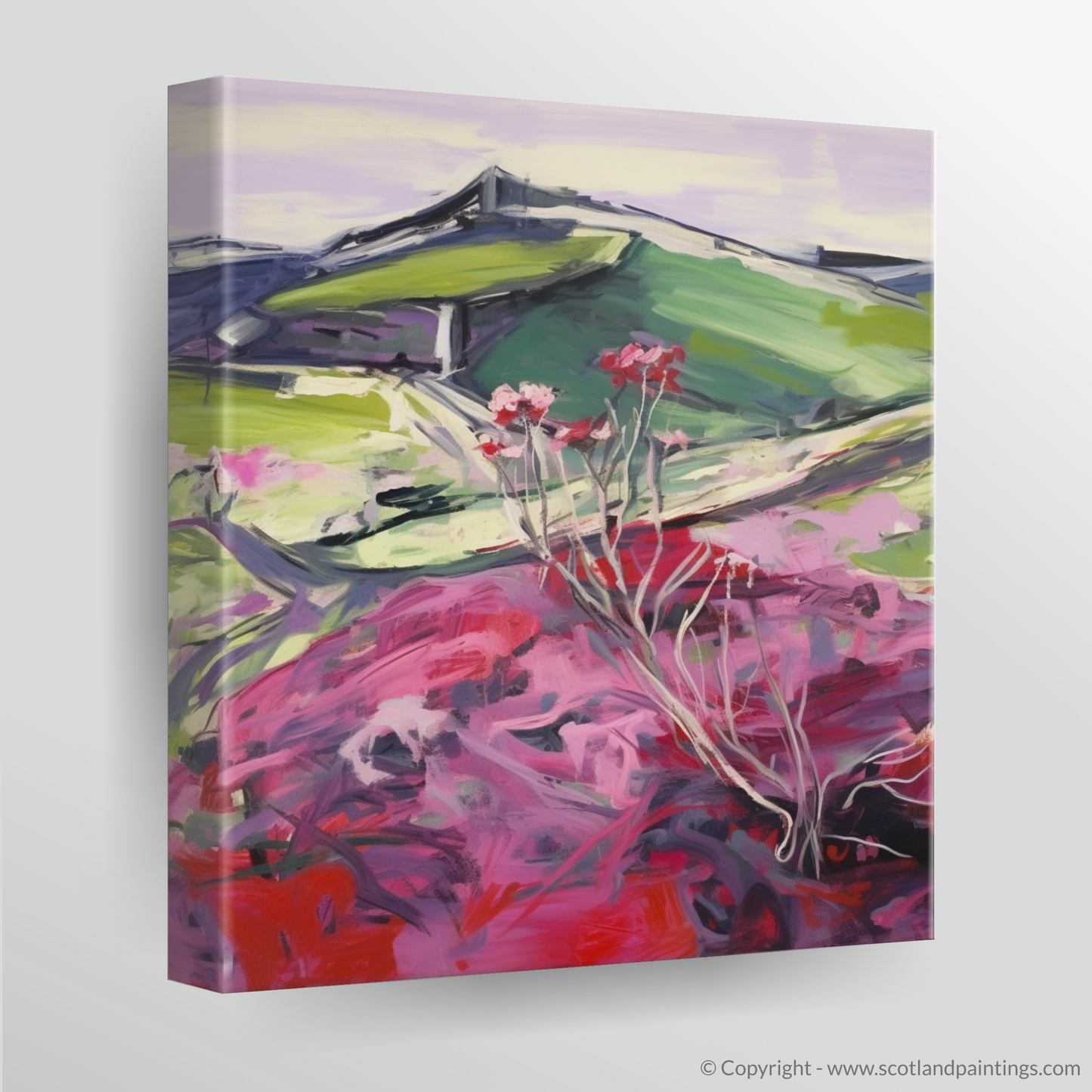 Wild Thyme on Pentland Hills: An Abstract Expressionist Ode to Scottish Flora