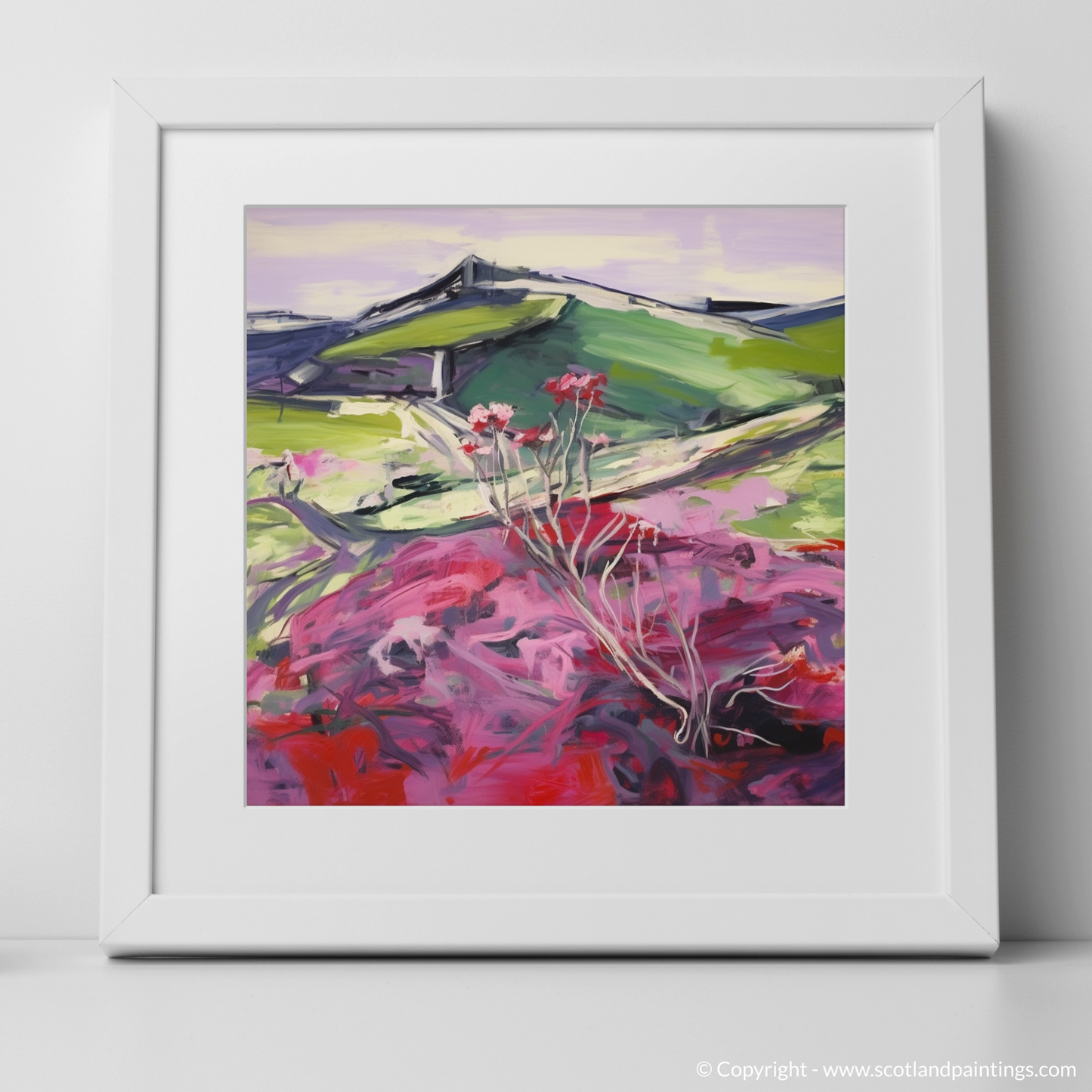 Wild Thyme on Pentland Hills: An Abstract Expressionist Ode to Scottish Flora