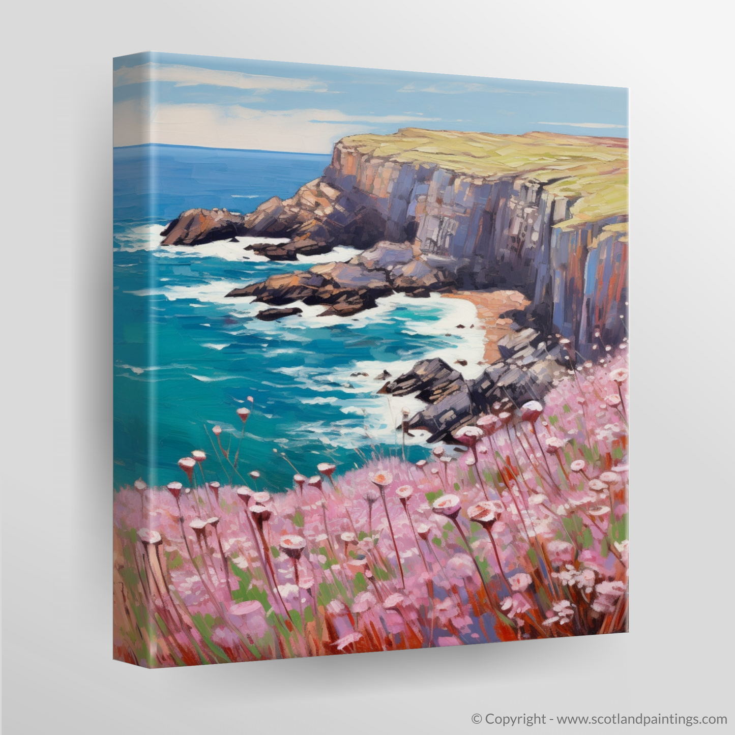 Wild Blooms on St Abbs Cliffs: A Scottish Coastal Color Field Masterpiece