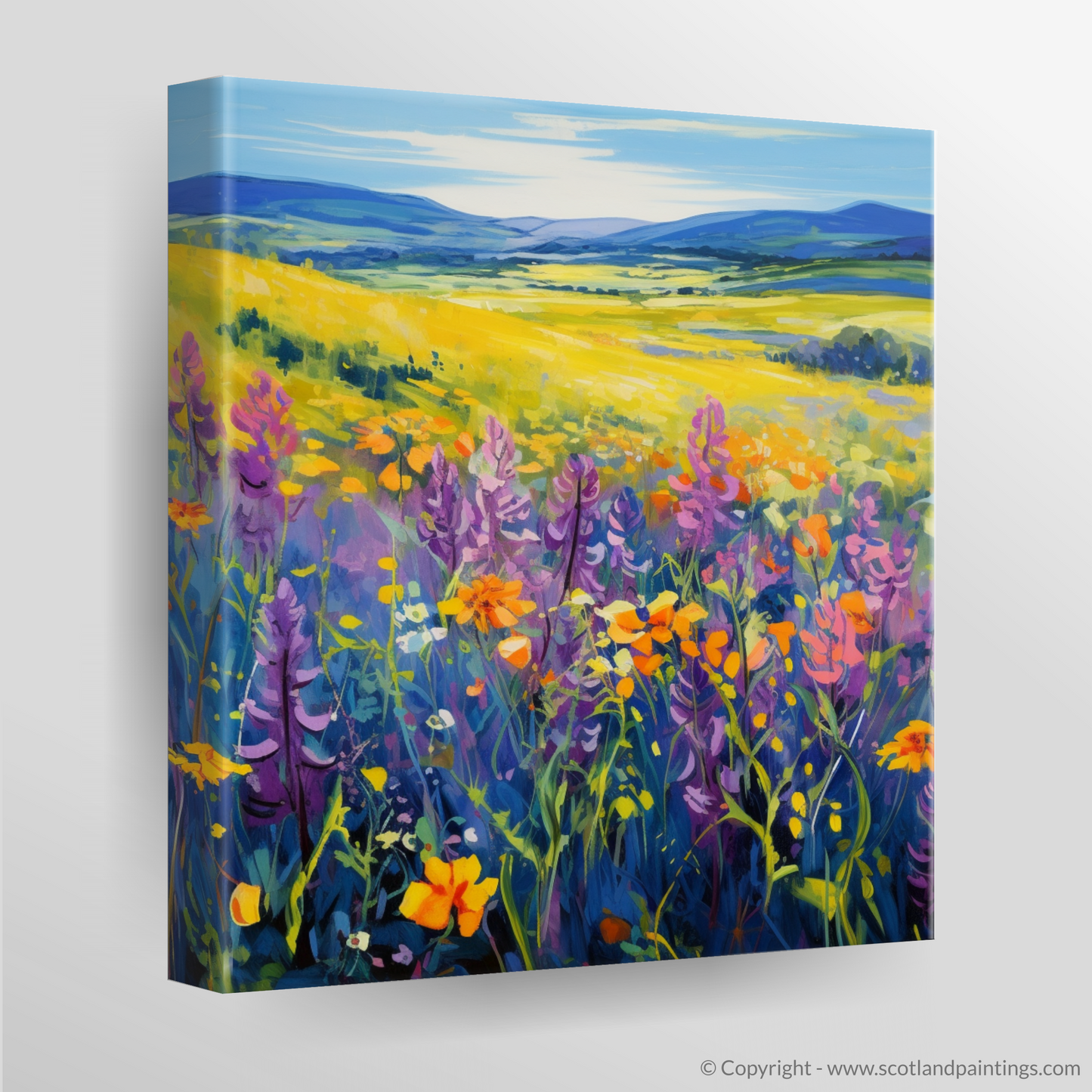 Wildflower Rhapsody: A Scottish Meadow in Fauvist Hues