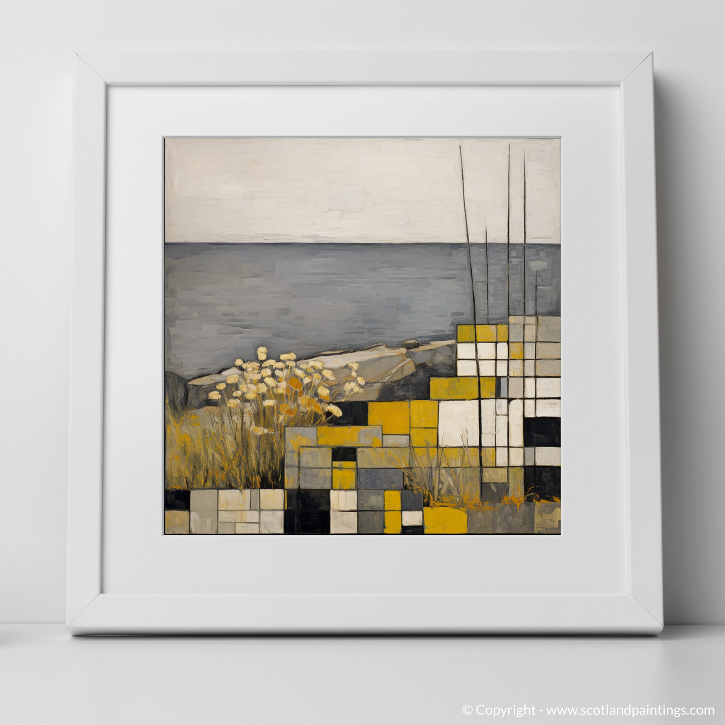 Abstract Samphire Serenade: The Rugged Beauty of Berwick Cliffs