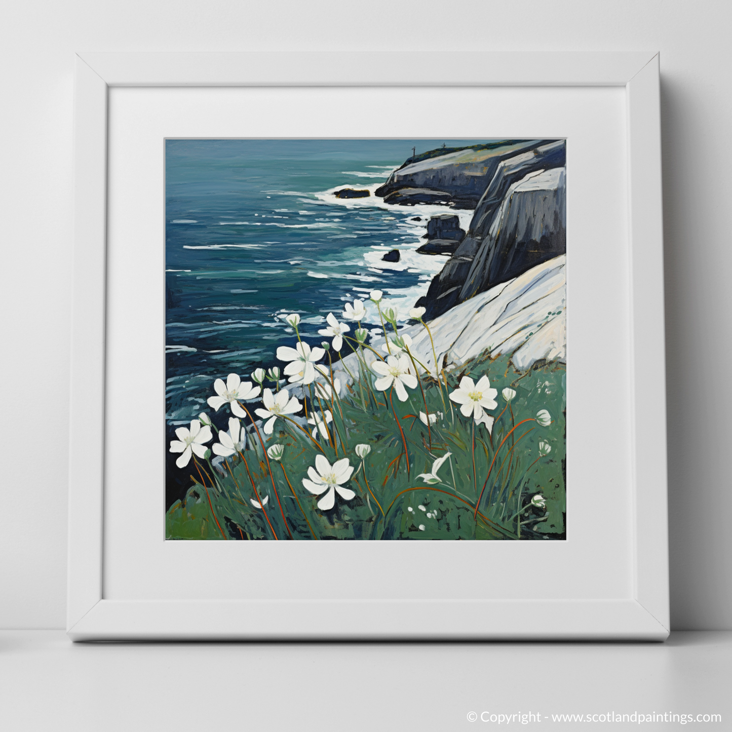 Naive Art Charm: Sea Campion on Cape Wrath Cliffs