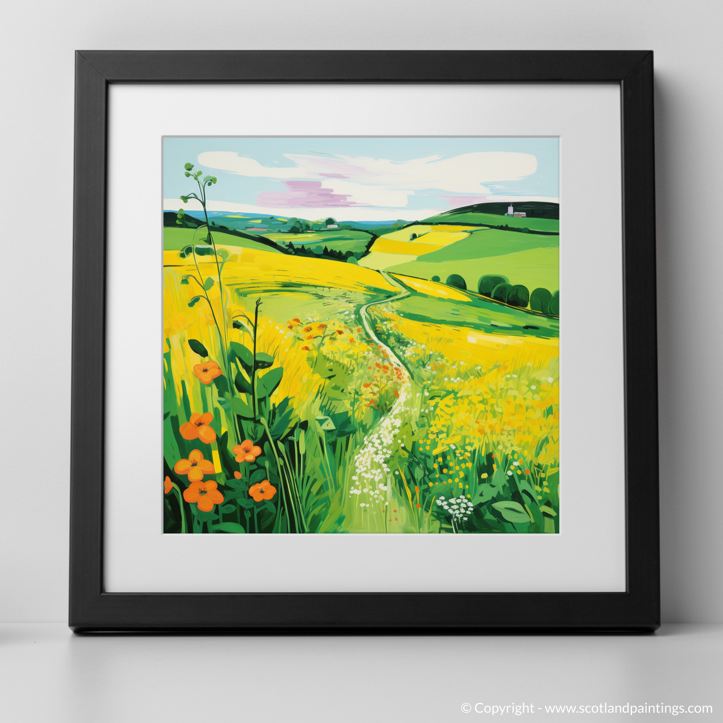 Vibrant Speyside Meadow: A Pop Art Tribute to Scottish Flora