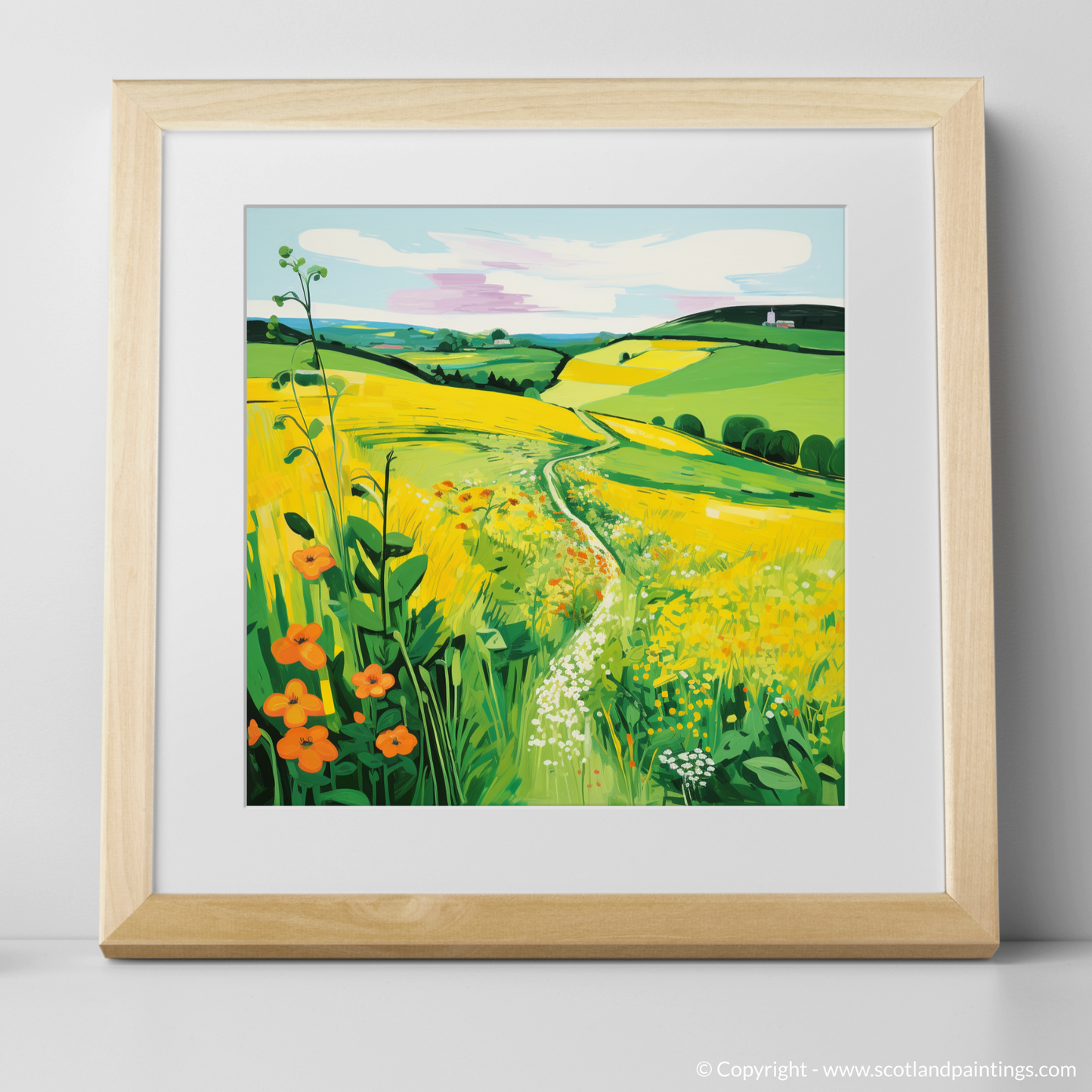 Vibrant Speyside Meadow: A Pop Art Tribute to Scottish Flora