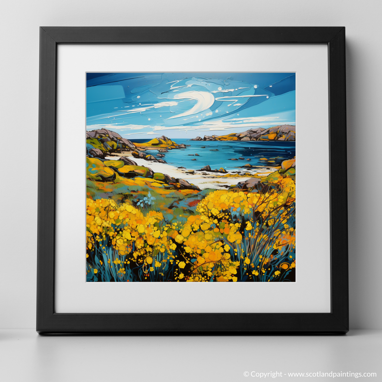 Gorse in Bloom: A Naive Art Tribute to Isle of Harris Flora