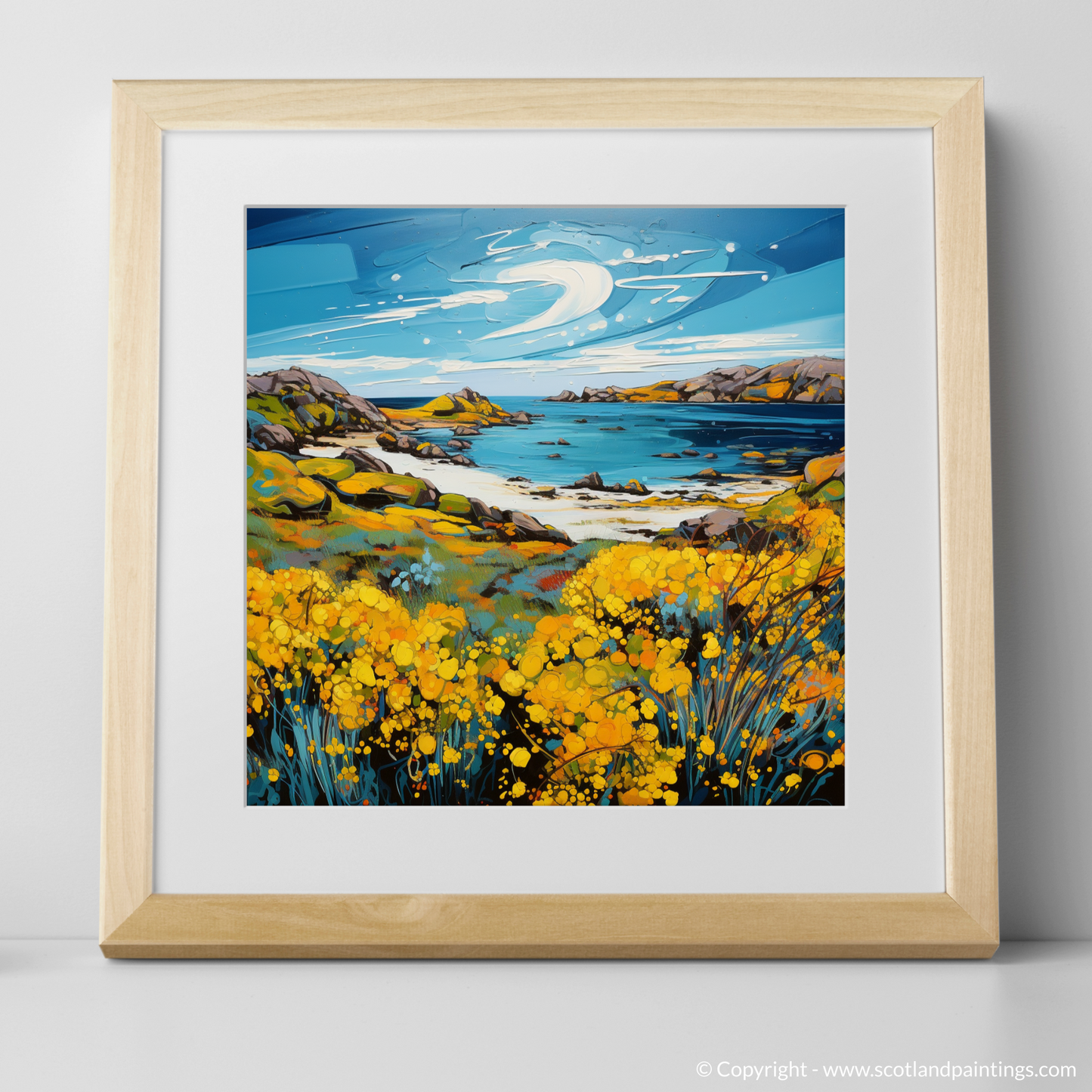 Gorse in Bloom: A Naive Art Tribute to Isle of Harris Flora