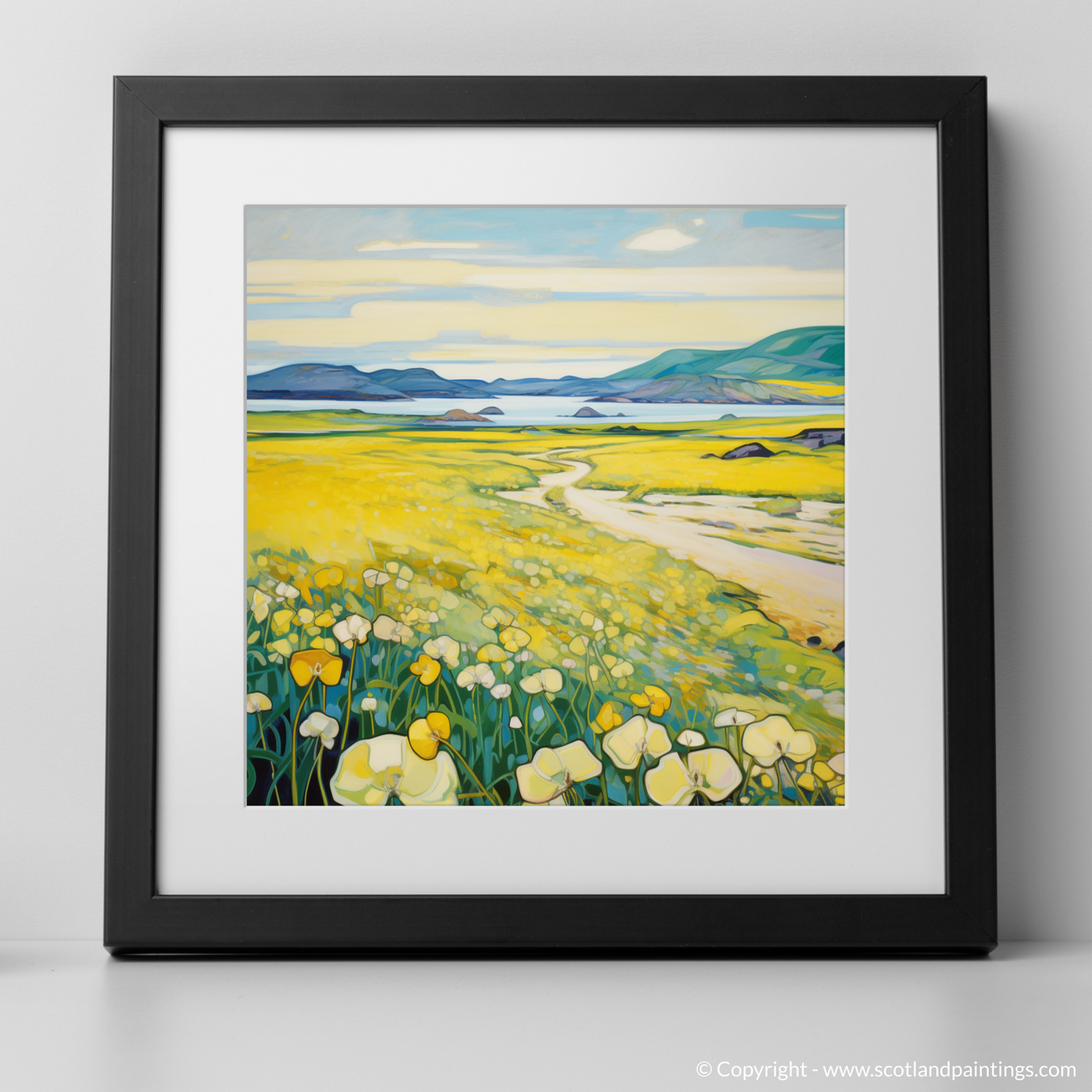 Machair Mosaic: A Cubist Tribute to Yellow Rattle of the Outer Hebrides