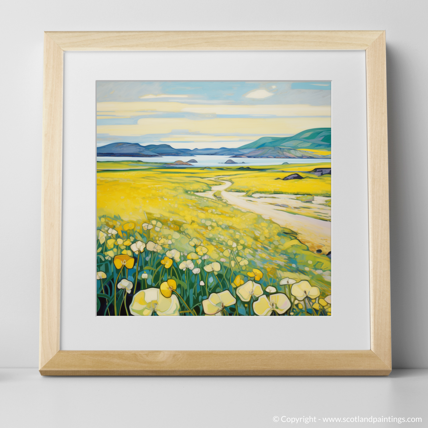 Machair Mosaic: A Cubist Tribute to Yellow Rattle of the Outer Hebrides