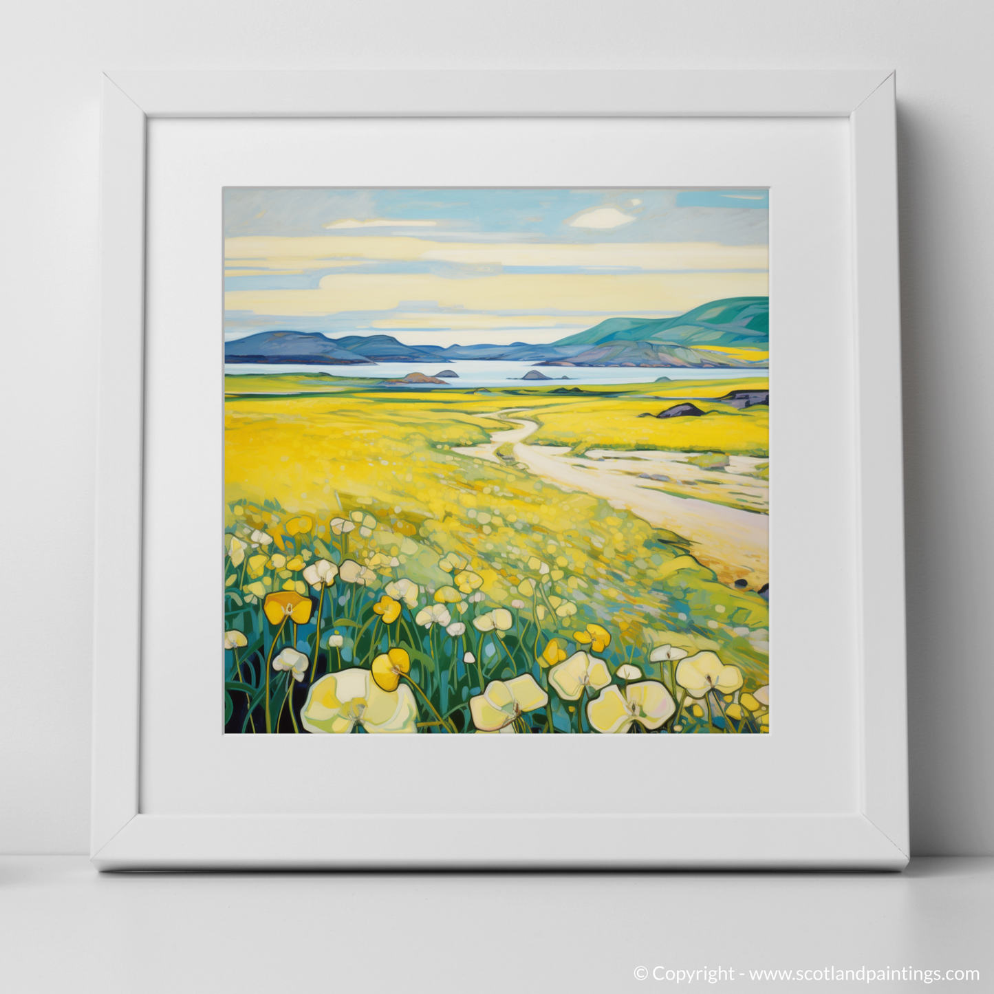 Machair Mosaic: A Cubist Tribute to Yellow Rattle of the Outer Hebrides