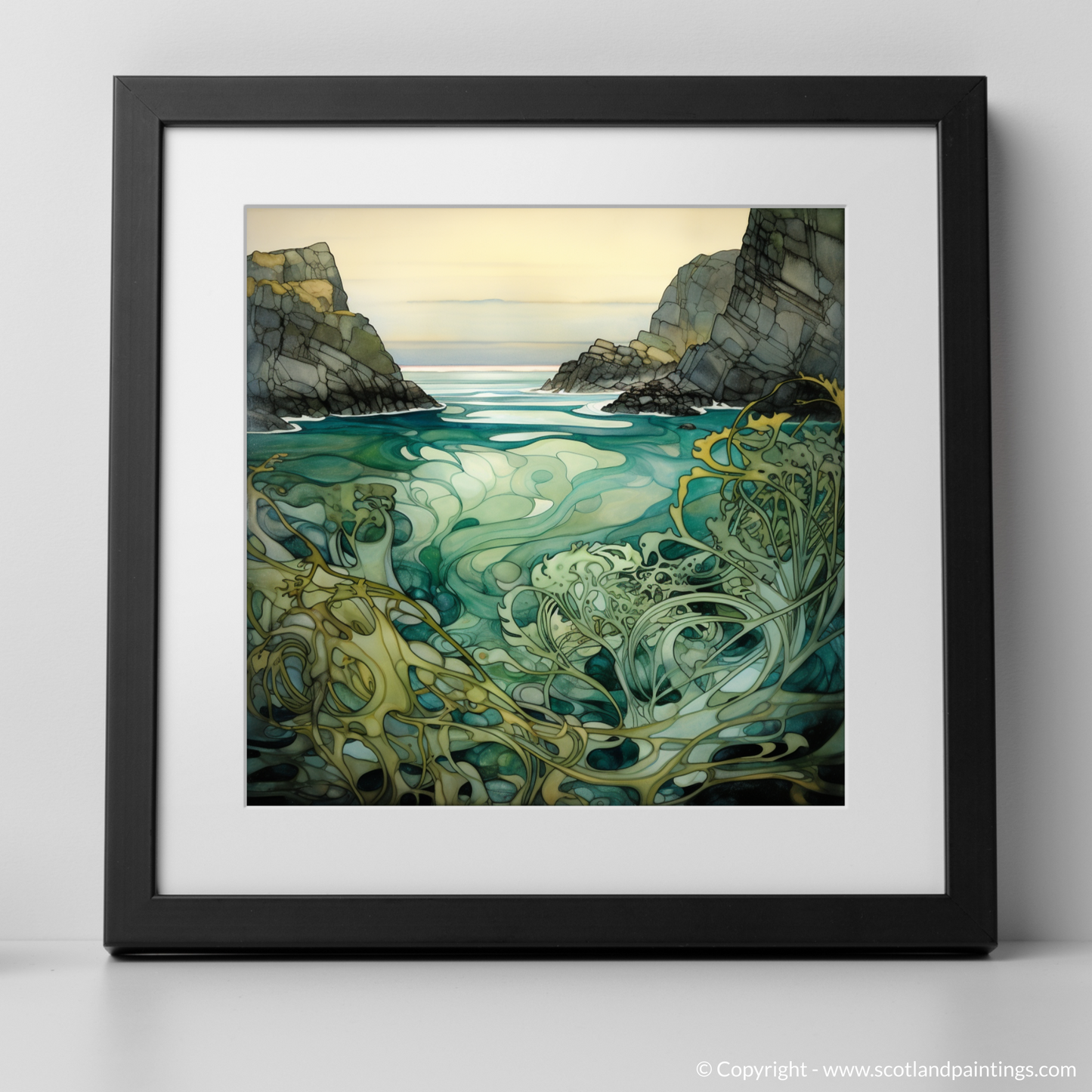 Achmelvich Beach Elegance: An Art Nouveau Tribute to Bladderwrack Seaweed