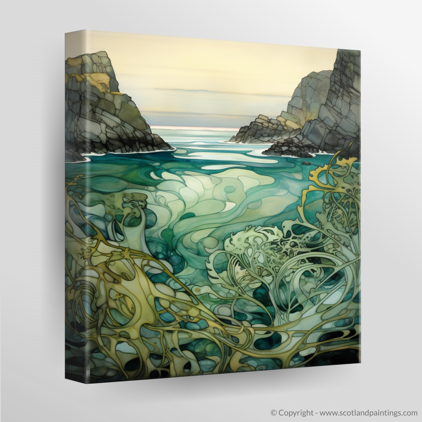 Achmelvich Beach Elegance: An Art Nouveau Tribute to Bladderwrack Seaweed