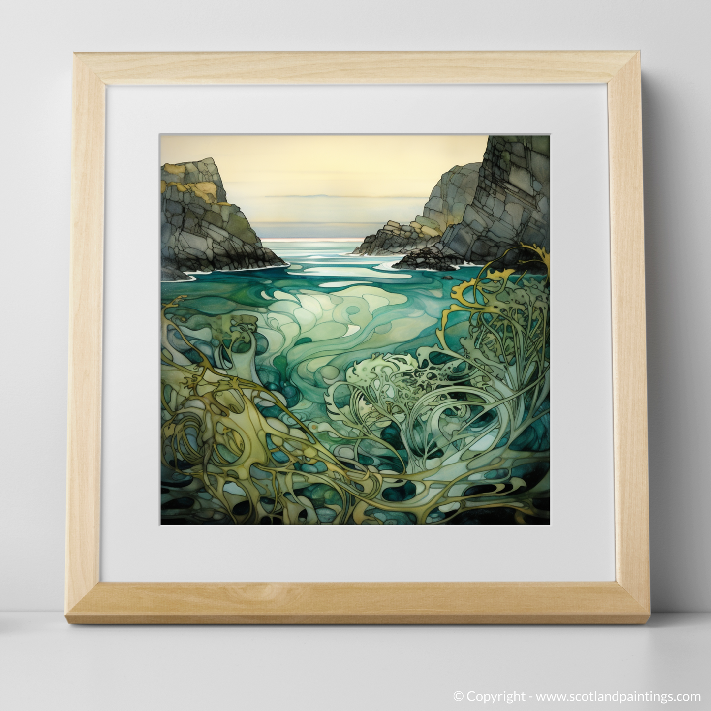 Achmelvich Beach Elegance: An Art Nouveau Tribute to Bladderwrack Seaweed