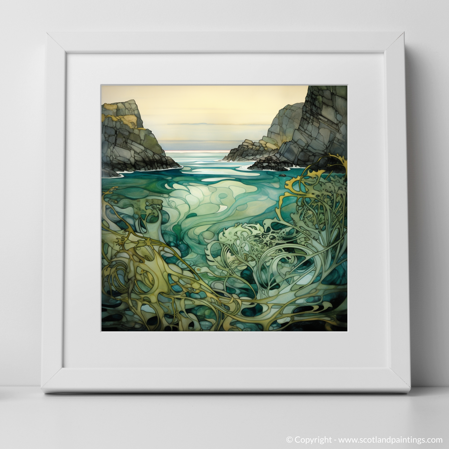 Achmelvich Beach Elegance: An Art Nouveau Tribute to Bladderwrack Seaweed