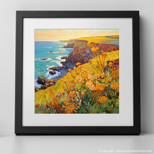 Golden Samphire on Berwick Cliffs: A Modern Impressionist Tribute