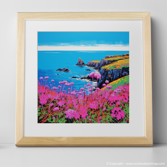 Vivid Blooms on the Cliffs of St Abbs Head: A Pop Art Tribute to Scottish Flora
