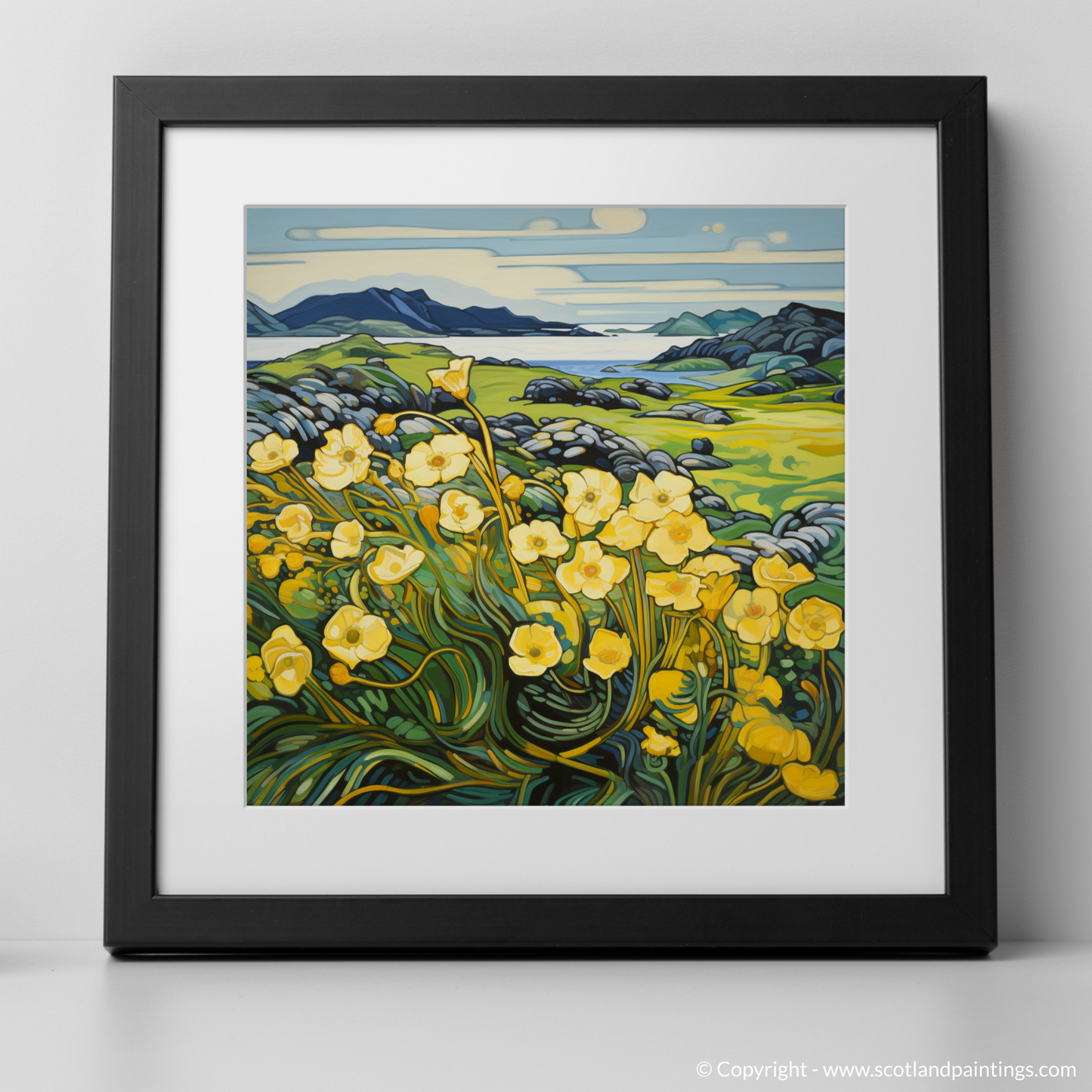 Enchantment of the Hebridean Machair: Yellow Rattle in Art Nouveau Style