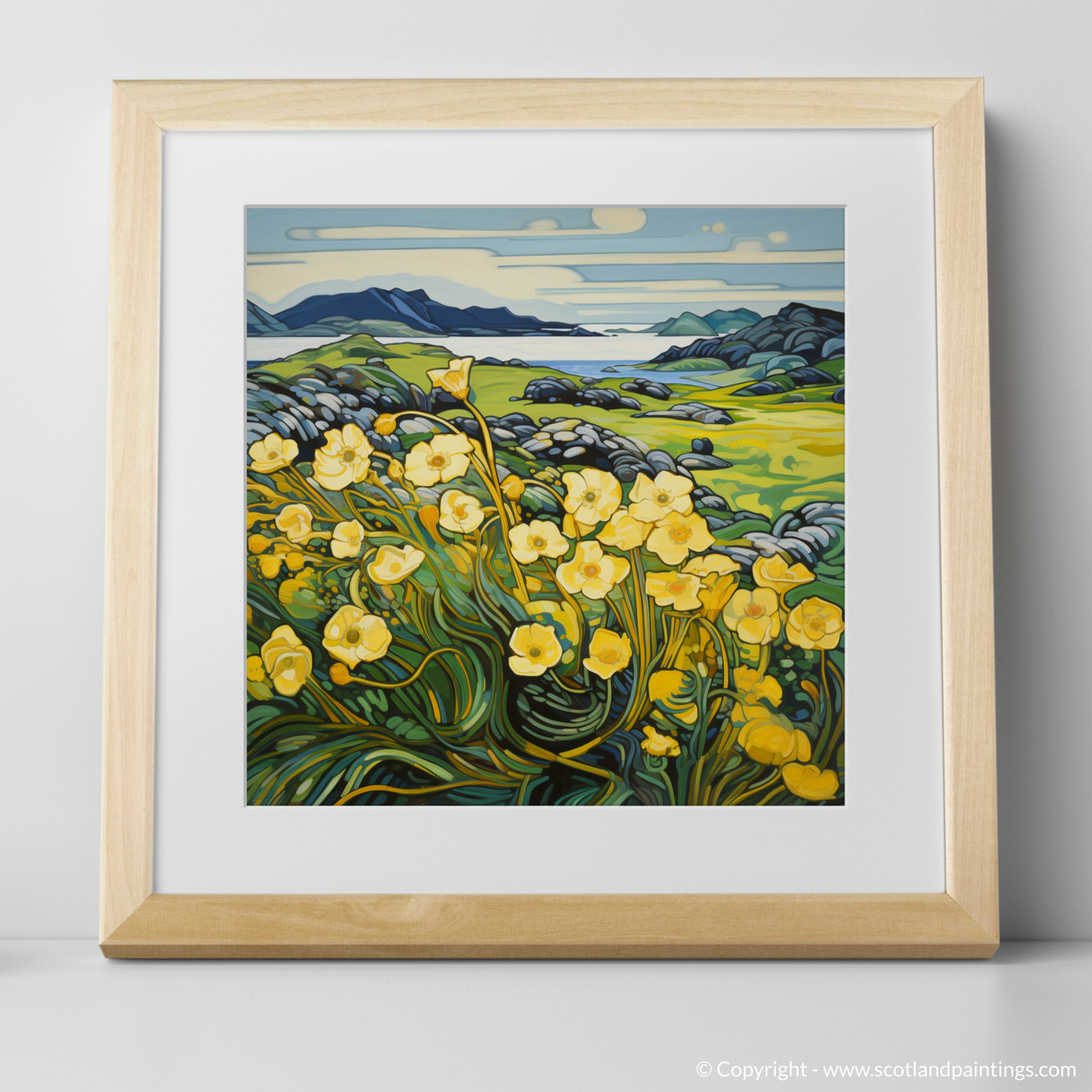 Enchantment of the Hebridean Machair: Yellow Rattle in Art Nouveau Style