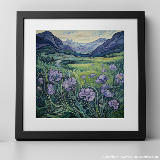 Enchanted Meadows of Glencoe: A Dance of Wood Cranesbill and Art Nouveau