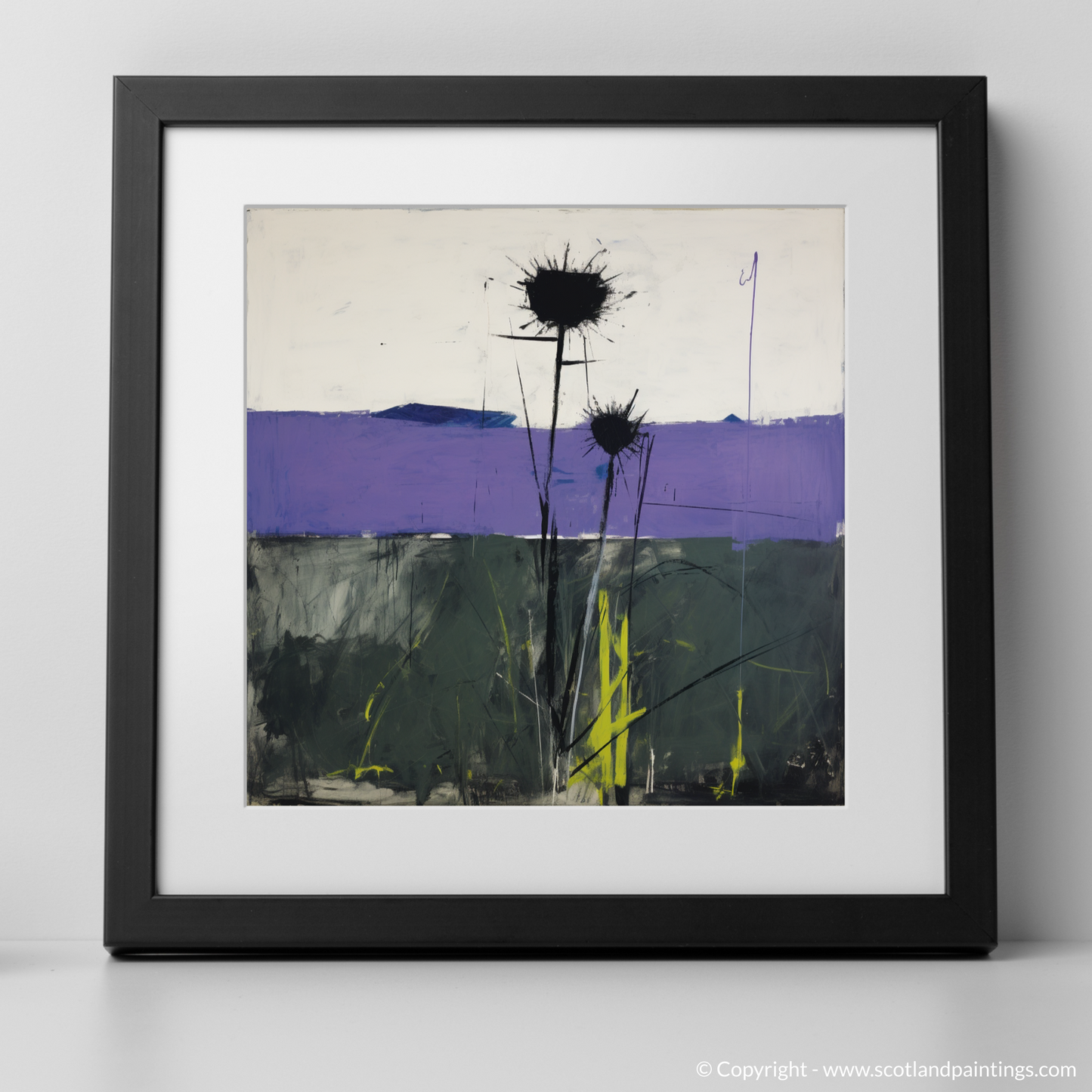 Melancholy Thistle in Inverness-shire Grasslands: An Abstract Expressionist Journey