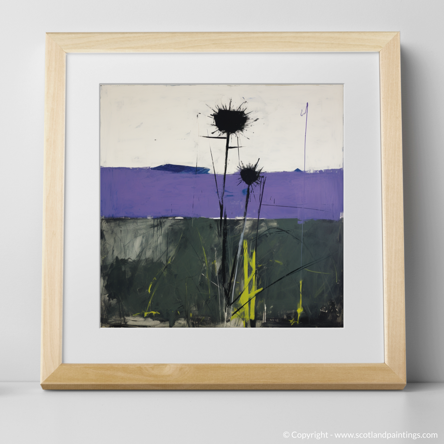 Melancholy Thistle in Inverness-shire Grasslands: An Abstract Expressionist Journey