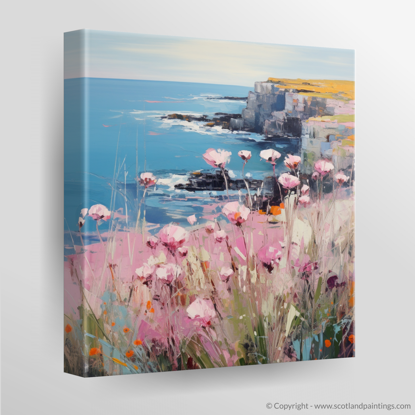 Sea Thrift Elegance: A Color Field Tribute to St Abbs Head