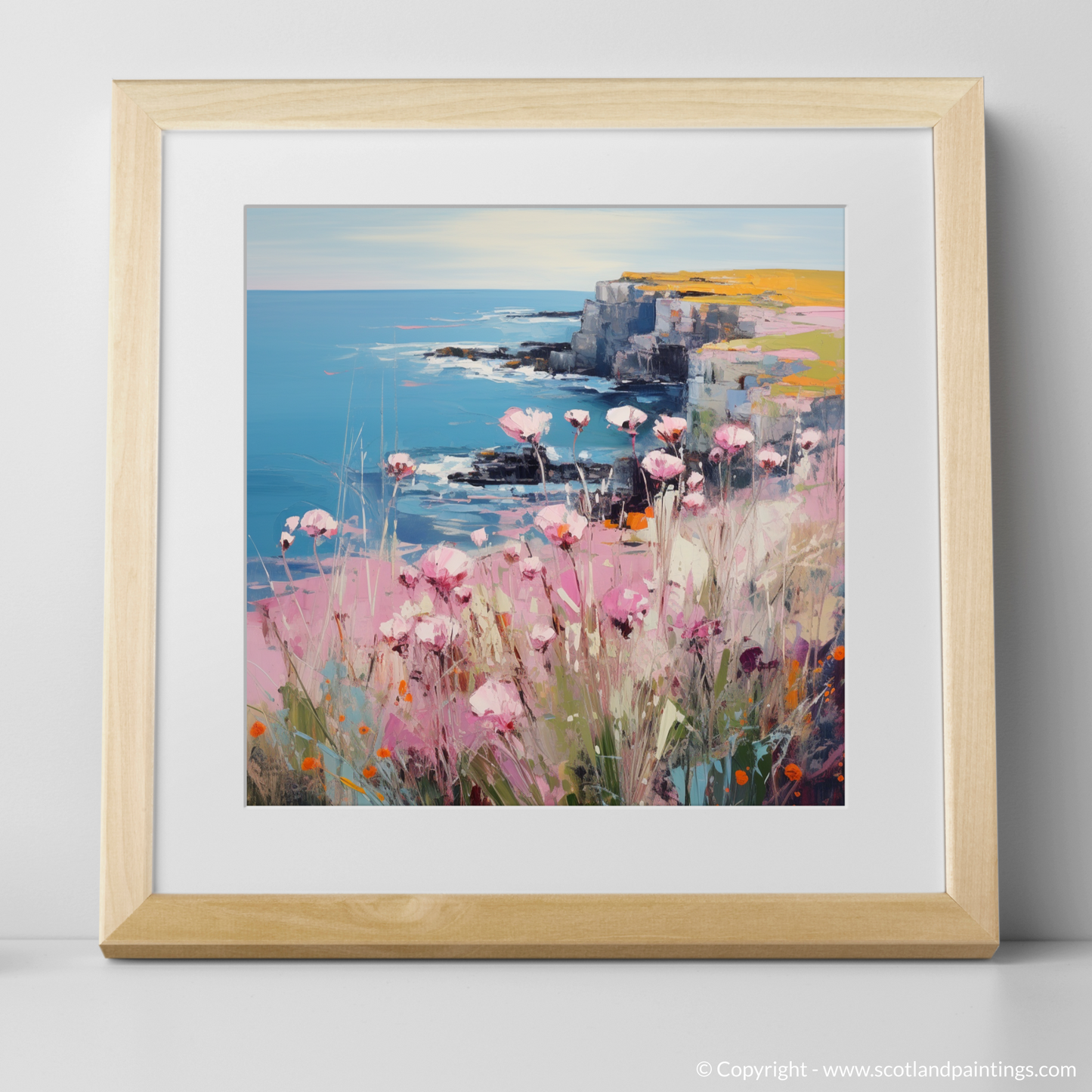 Sea Thrift Elegance: A Color Field Tribute to St Abbs Head