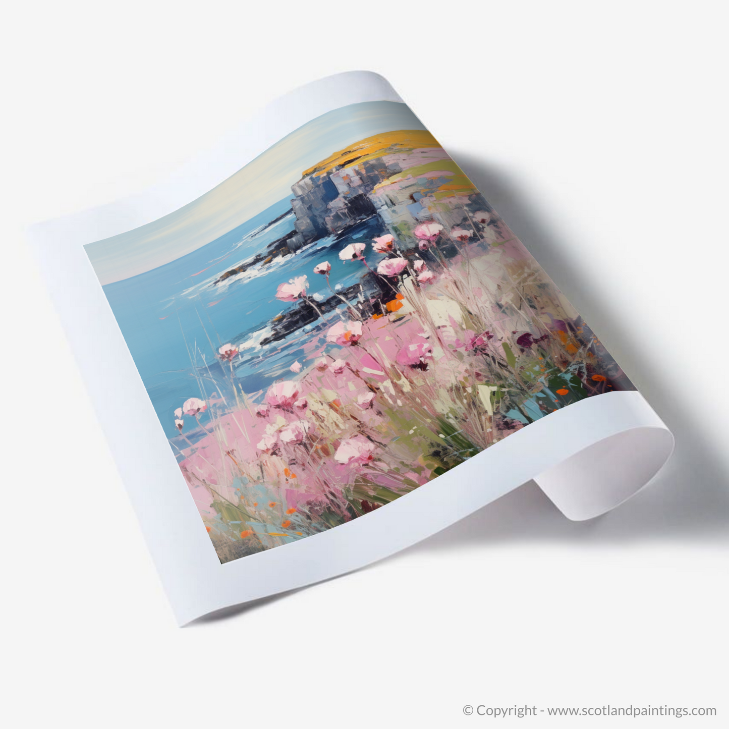 Sea Thrift Elegance: A Color Field Tribute to St Abbs Head