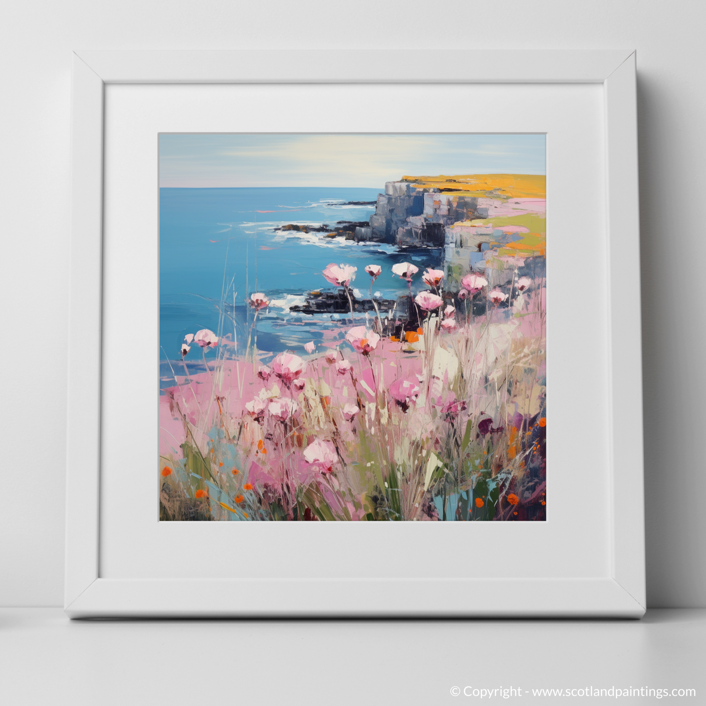 Sea Thrift Elegance: A Color Field Tribute to St Abbs Head