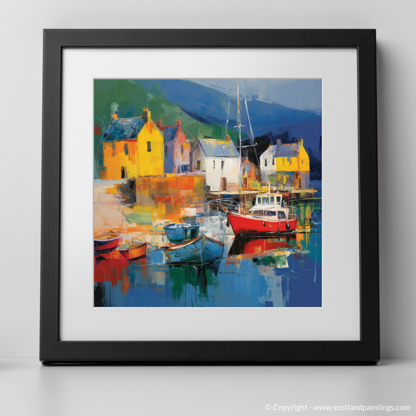 Tarbert Essence: An Abstract Expressionist Ode to Scottish Coastal Charm