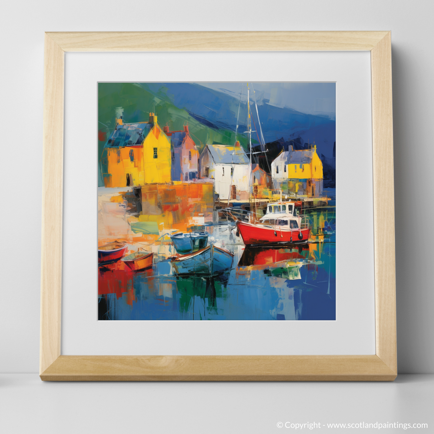 Tarbert Essence: An Abstract Expressionist Ode to Scottish Coastal Charm