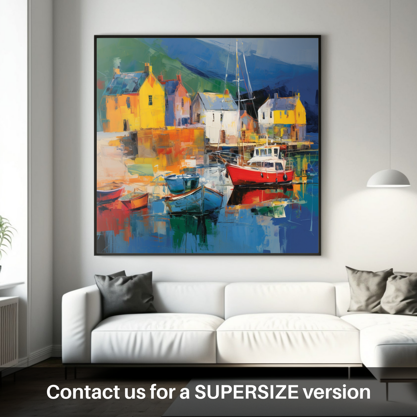 Tarbert Essence: An Abstract Expressionist Ode to Scottish Coastal Charm