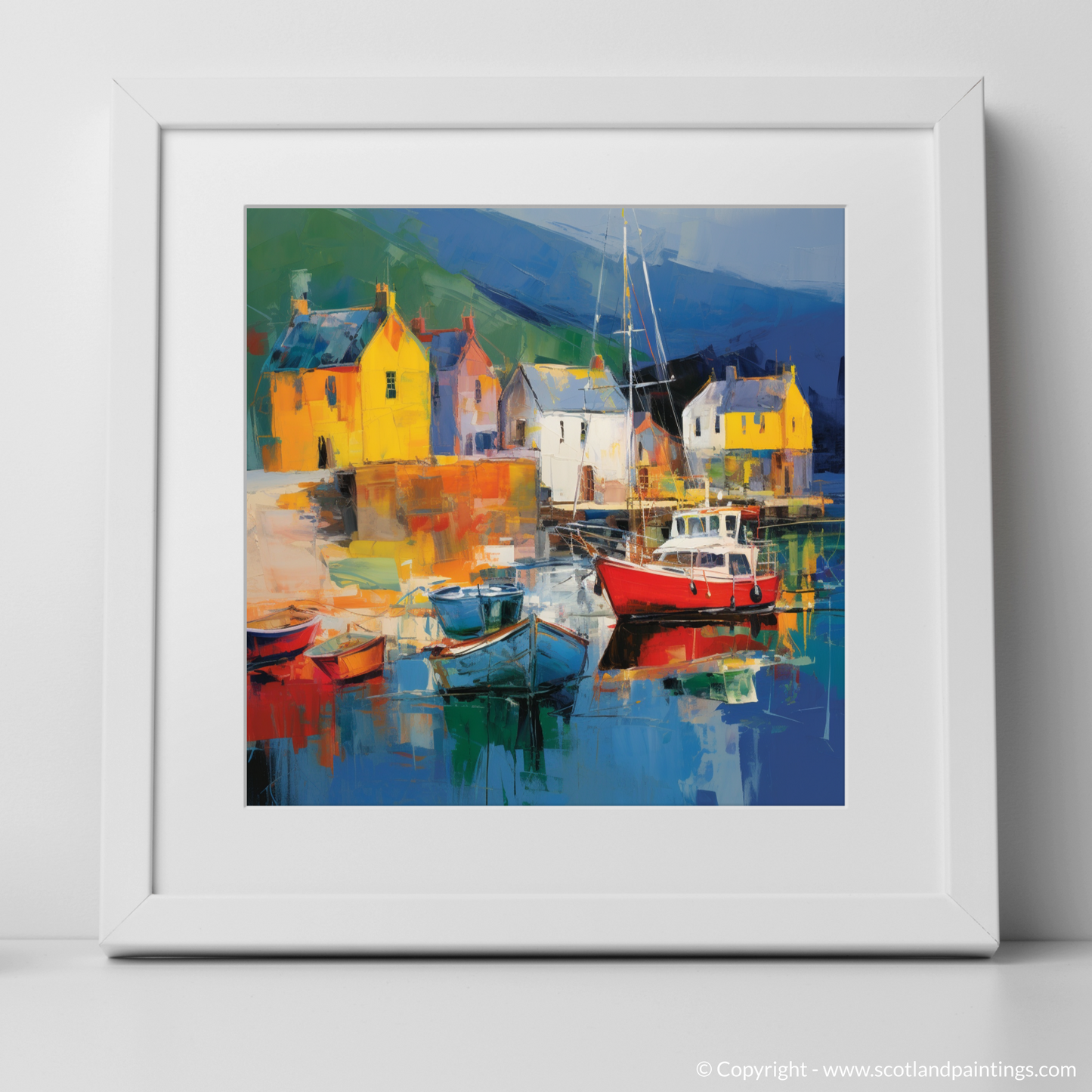 Tarbert Essence: An Abstract Expressionist Ode to Scottish Coastal Charm