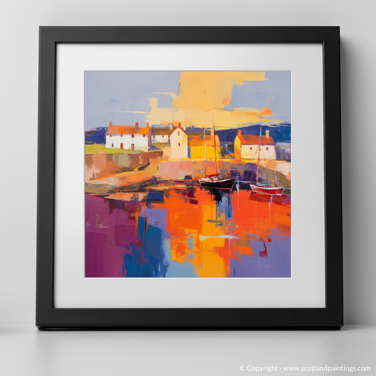 Portsoy Harbour at Golden Hour: An Abstract Expressionist Ode