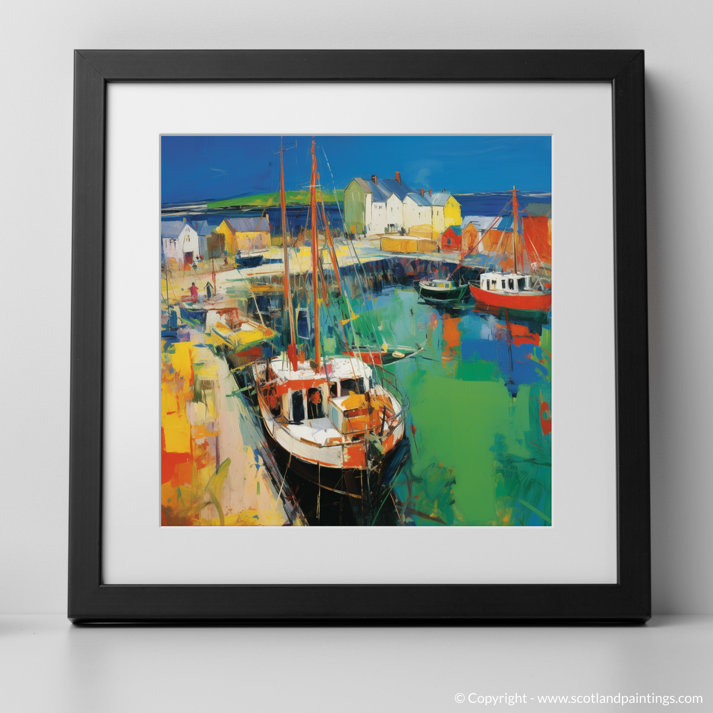 Charlestown Harbour Frenzy: An Abstract Expressionist Ode to Scottish Maritime Life