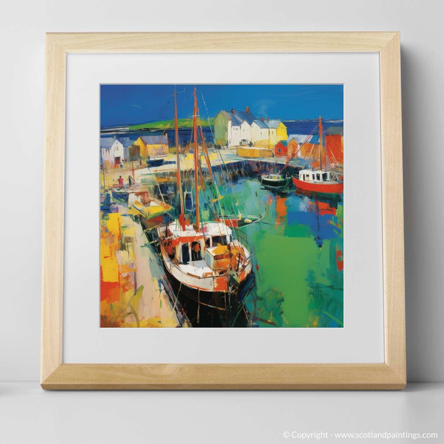 Charlestown Harbour Frenzy: An Abstract Expressionist Ode to Scottish Maritime Life